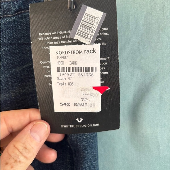 NWT True Religion Ricky Relaxed Straight Sz 42 Vintage Blue Jean Classic Comfort - Picture 4 of 9